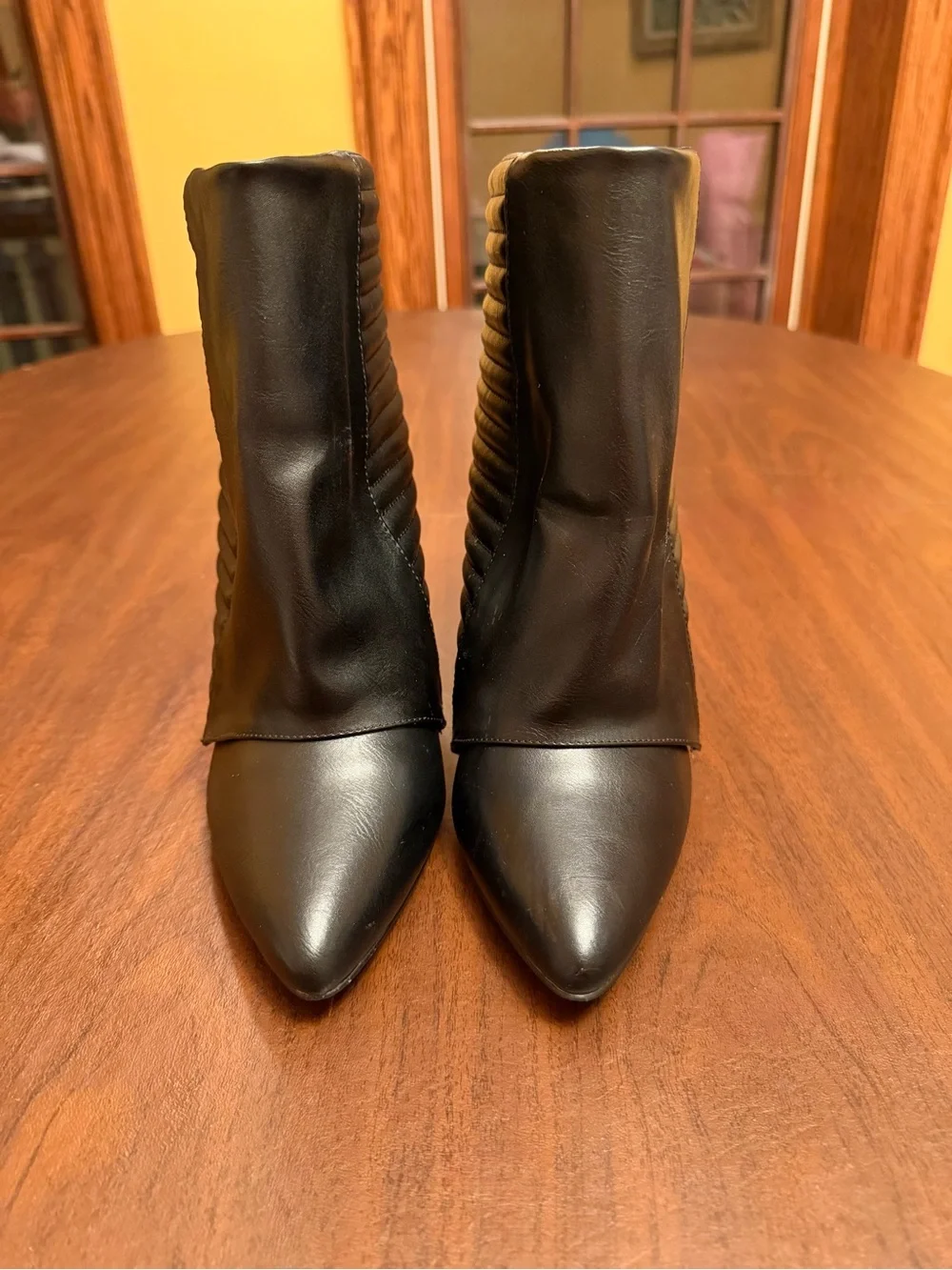 AKIRA Black Wedge Ankle Boots Size 9.5